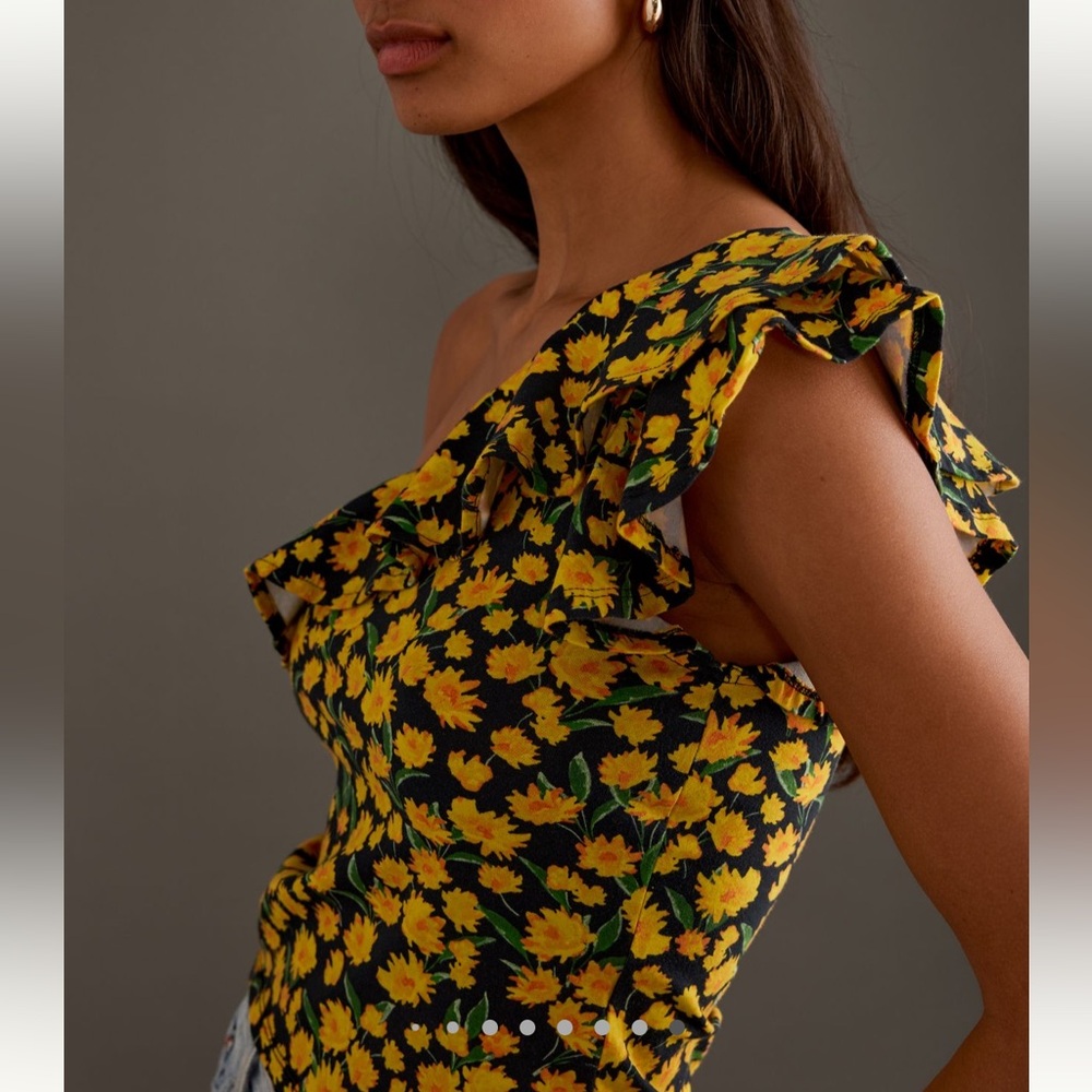 Maeve one shoulder ruffle top